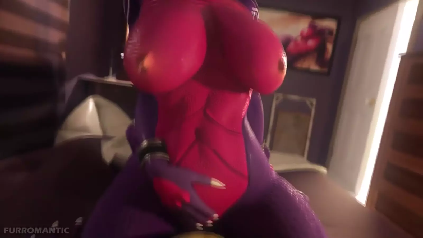 A curvaceous hentai character with a bottom round in a spray cleanse